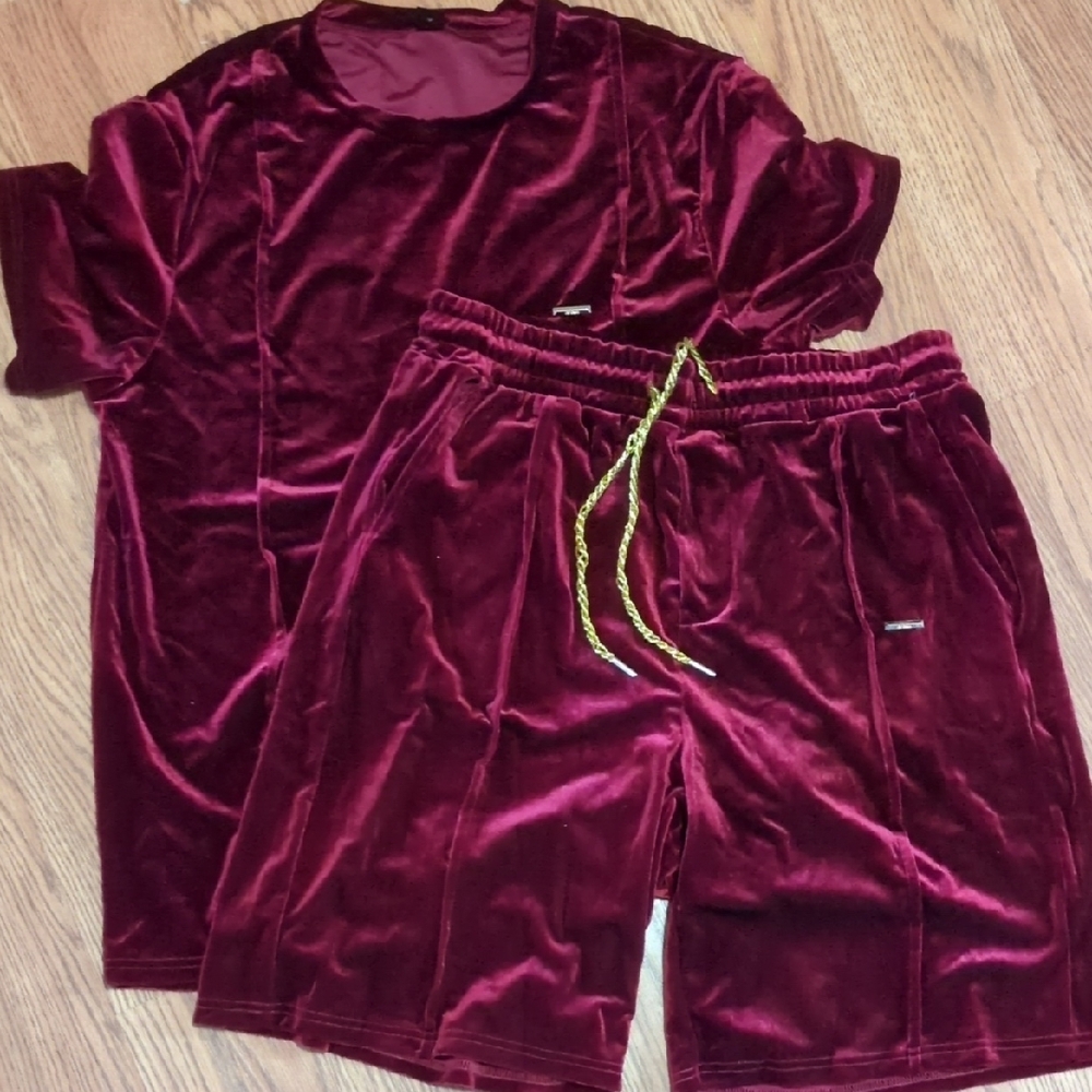 Velvet Burgundy Short Set
